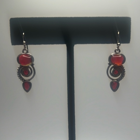 Earrings for Women, 925 Silver Needle Earrings  Acrylic Stone and Glass - Picture 1 of 3